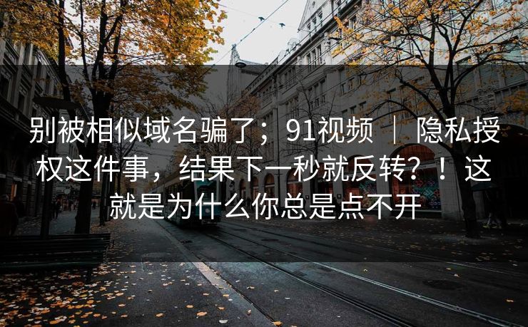 别被相似域名骗了；91视频 ｜ 隐私授权这件事，结果下一秒就反转？！这就是为什么你总是点不开